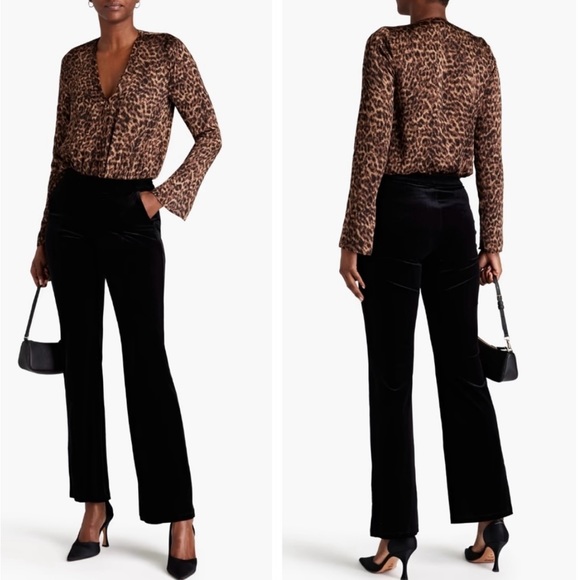 Good American Satin Wrap Bodysuit Leopard Print - Size 0 (XS) - Picture 5 of 14